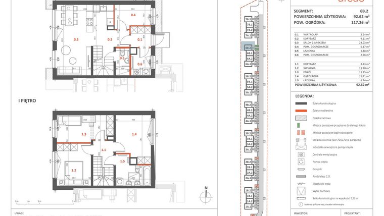 Rzut - Dom na sprzedaż 5 pokoi o powierzchni 91,02 m² - numer 6B.2 w Przystanek Ursus