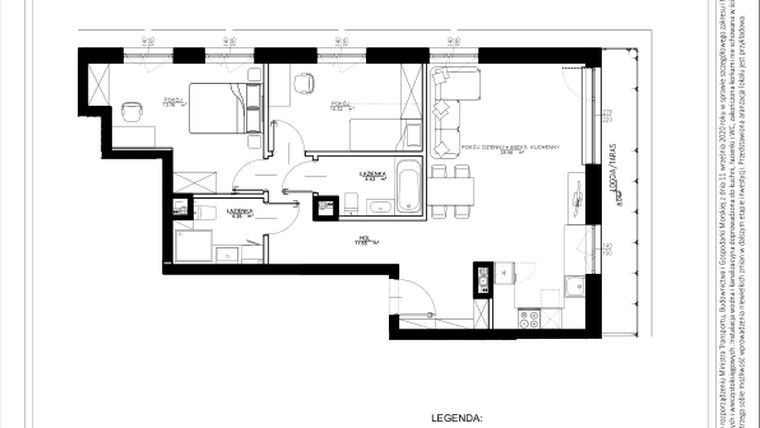 Rzut - Mieszkanie na sprzedaż 3 pokoje o powierzchni 72,83 m² - numer A27 w Osiedle pod Klonami "Klonowa 11"