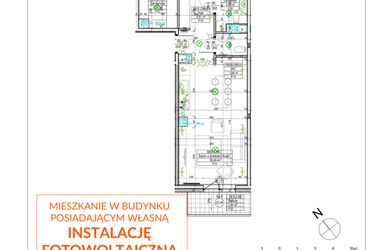 Rzut - Mieszkanie na sprzedaż 3 pokoje o powierzchni 71,27 m² - numer B8.B8 w Osiedle Zielone bud. A1, B8