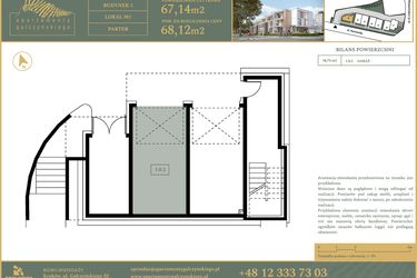 Rzut - Mieszkanie na sprzedaż 4 pokoje o powierzchni 68,12 m² - numer M1 w Apartamenty Gałczyńskiego
