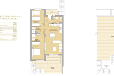 Rzut - Dom na sprzedaż 2 pokoje o powierzchni 75,29 m² - numer 46 w Szeregowce w Orihuela, SP-35149