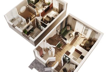 Rzut - Dom na sprzedaż 5 pokoi o powierzchni 71,52 m² - numer 4B w Osiedle Stokrotki