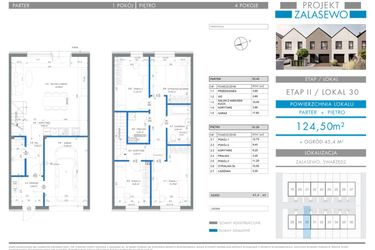 Rzut - Dom na sprzedaż 5 pokoi o powierzchni 124,5 m² - numer 30 w Projekt Zalasewo etap II
