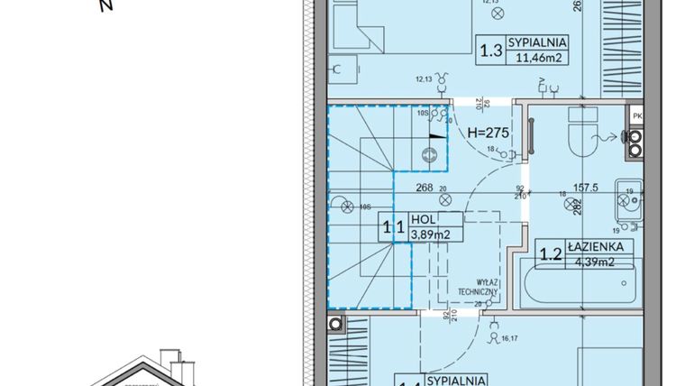 Rzut - Dom na sprzedaż 3 pokoje o powierzchni 65,67 m² - numer 10B w Nova Magdalenka 7