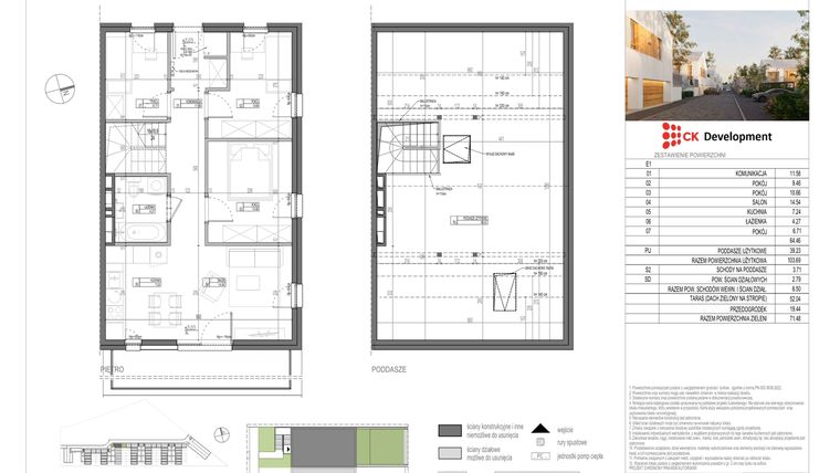 Rzut - Mieszkanie na sprzedaż 4 pokoje o powierzchni 103,69 m² - numer E.1 w Nova Wola Park