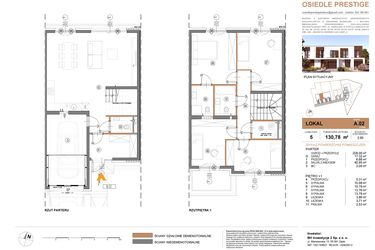 Rzut - Dom na sprzedaż 5 pokoi o powierzchni 130,78 m² - numer A.2 w Osiedle Prestige - Stare Babice
