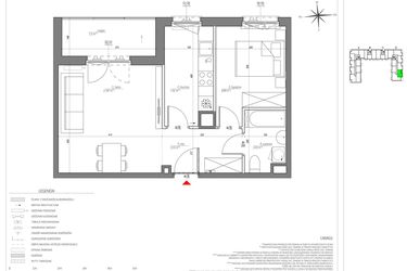 Rzut - Mieszkanie na sprzedaż 2 pokoje o powierzchni 44,66 m² - numer C/118/M w City Vibe
