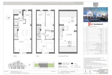 Rzut - Dom na sprzedaż 4 pokoje o powierzchni 111,89 m² - numer A.6 w Nova Wola Park