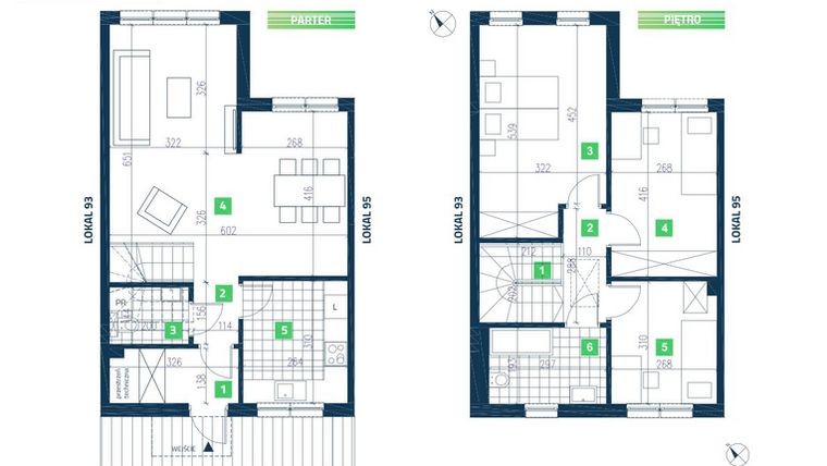 Rzut - Dom na sprzedaż 4 pokoje o powierzchni 94,46 m² - numer 94 w SK Park - etap III