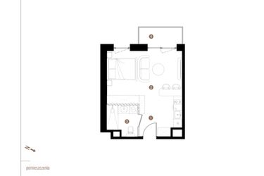 Rzut - Mieszkanie na sprzedaż 1 pokój o powierzchni 30,16 m² - numer A2.2.14 w Apartamenty Grundmanna