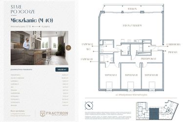 Rzut - Mieszkanie na sprzedaż 4 pokoje o powierzchni 148,68 m² - numer M.40 w Stare Podgórze