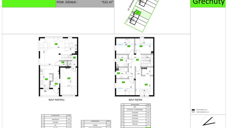 Rzut - Dom na sprzedaż 5 pokoi o powierzchni 114,19 m² - numer C1 w Osiedle Grechuty