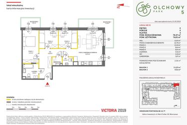 Rzut - Mieszkanie na sprzedaż 4 pokoje o powierzchni 78,29 m² - numer 92 w Olchowy Park V