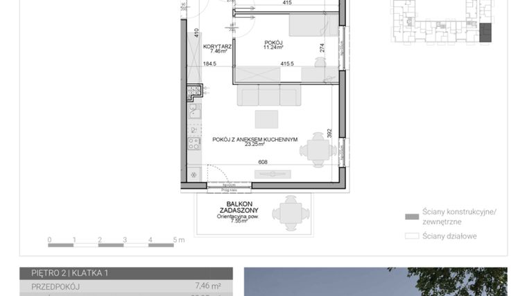 Rzut - Mieszkanie na sprzedaż 3 pokoje o powierzchni 59,21 m² - numer M-19 w Osiedle Radosne II