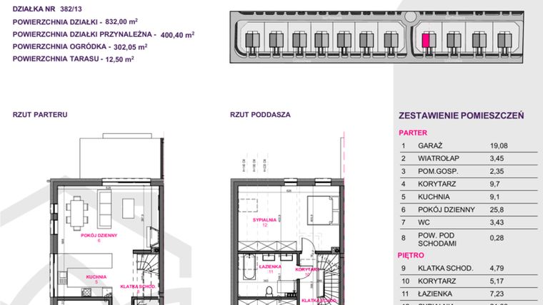 Rzut - Dom na sprzedaż 4 pokoje o powierzchni 140 m² - numer III.A8.M1 w Osiedle Kwiatowe Tarasy etap III
