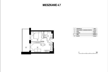 Rzut - Mieszkanie na sprzedaż 2 pokoje o powierzchni 33,05 m² - numer M4.7 w La Vie Art