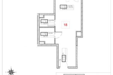 Rzut - Mieszkanie na sprzedaż 1 pokój o powierzchni 30,6 m² - numer A2.1 w Rezydencja Ogród Saski etap I i II