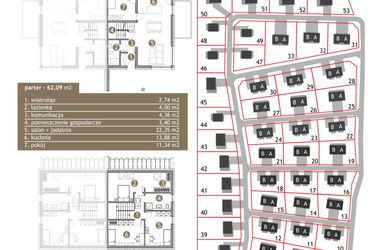 Rzut - Dom na sprzedaż 5 pokoi o powierzchni 122 m² - numer 3A w Osiedle Pola Jurajskie - etap II