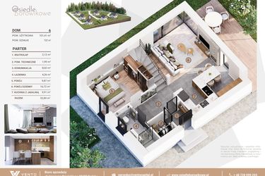 Rzut - Dom na sprzedaż 5 pokoi o powierzchni 97,41 m² - numer 252 w Osiedle Borowikowe