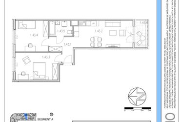 Rzut - Mieszkanie na sprzedaż 2 pokoje o powierzchni 60,25 m² - numer 43 w Osiedle Solne etap II