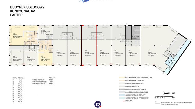 Rzut - Lokal użytkowy na sprzedaż 1 pokój o powierzchni 176,73 m² - numer 6 w Park Handlowy Pastelowe