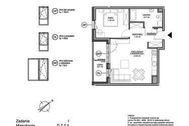 Rzut - Mieszkanie na sprzedaż 2 pokoje o powierzchni 49,3 m² - numer D.2.7.4 w Rumia Centralna