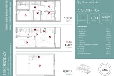Rzut - Mieszkanie na sprzedaż 8 pokoi o powierzchni 150,85 m² - numer 10A w Nowa Wieliczka