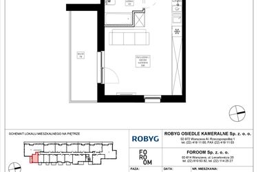 Rzut - Mieszkanie na sprzedaż 1 pokój o powierzchni 30,33 m² - numer OK6/A/2/7 w Osiedle Kameralne VI