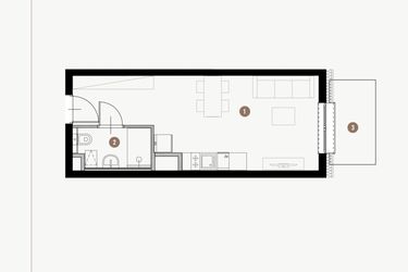 Rzut - Mieszkanie na sprzedaż 1 pokój o powierzchni 26 m² - numer II.5.23 w Tuwima Apartments
