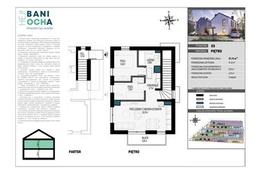 Rzut - Dom na sprzedaż 3 pokoje o powierzchni 57 m² - numer B6.2 w HEJ! Baniocha
