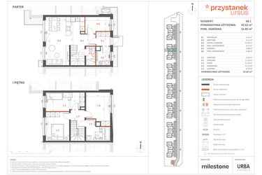 Rzut - Dom na sprzedaż 5 pokoi o powierzchni 92,62 m² - numer 6B.1 w Przystanek Ursus