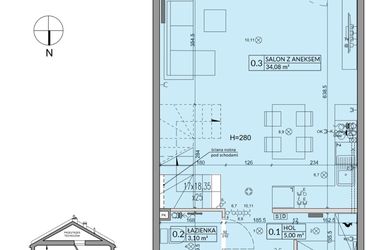Rzut - Dom na sprzedaż 4 pokoje o powierzchni 85,17 m² - numer 16A w Arkady Walendów