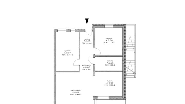 Rzut - Mieszkanie na sprzedaż 3 pokoje o powierzchni 84 m² - numer C1 w Łubinowa Park etap II
