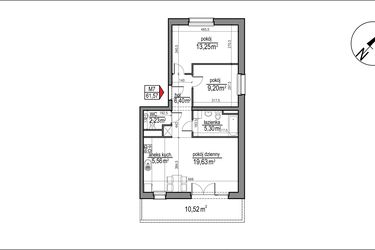 Rzut - Mieszkanie na sprzedaż 3 pokoje o powierzchni 61,57 m² - numer 4 m. 7 w Osiedle Rytm etap 3