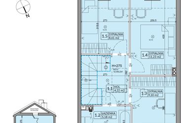 Rzut - Dom na sprzedaż 4 pokoje o powierzchni 82,62 m² - numer 38B w Nova Magdalenka 7 etap IV-VI