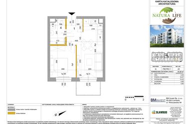 Rzut - Mieszkanie na sprzedaż 2 pokoje o powierzchni 37,71 m² - numer G.20 w Osiedle Natura Life budynki GHI