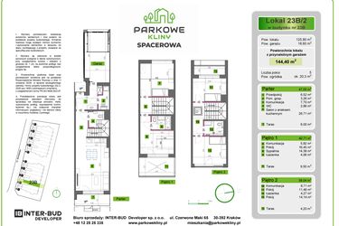 Rzut - Dom na sprzedaż 5 pokoi o powierzchni 144,4 m² - numer 23B/2 w Parkowe Kliny