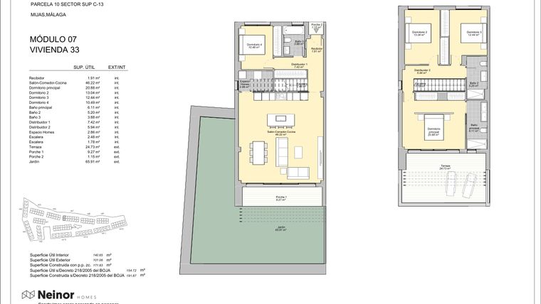 Rzut - Mieszkanie na sprzedaż 4 pokoje o powierzchni 140 m² - numer 7.33 w Evergreen Homes - Mijas