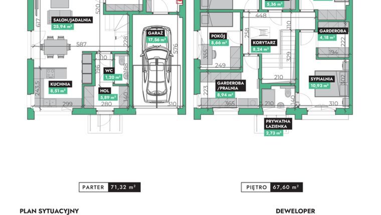 Rzut - Dom na sprzedaż 5 pokoi o powierzchni 138,92 m² - numer 2-K w Błękitny Wawer etap II