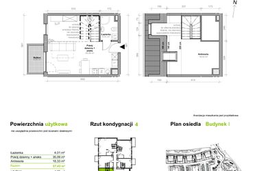 Rzut - Mieszkanie na sprzedaż 2 pokoje o powierzchni 57,43 m² - numer I.4.M09 w Przemyska Vita