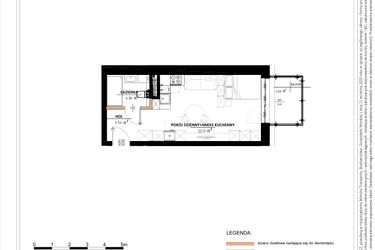 Rzut - Mieszkanie na sprzedaż 1 pokój o powierzchni 31,5 m² - numer A.4.43 w Daszyńskiego Square etap 1