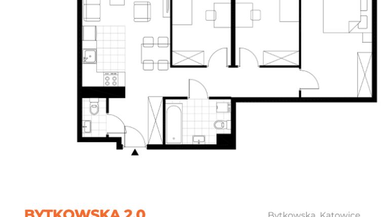 Rzut - Mieszkanie na sprzedaż 4 pokoje o powierzchni 68,14 m² - numer A_M30 w Bytkowska 2.0