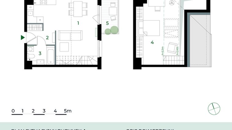 Rzut - Mieszkanie na sprzedaż 2 pokoje o powierzchni 53,32 m² - numer M27 w Park-Wojszyce