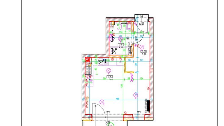 Rzut - Mieszkanie na sprzedaż 1 pokój o powierzchni 27,03 m² - numer D35 w Osiedle Zuchów