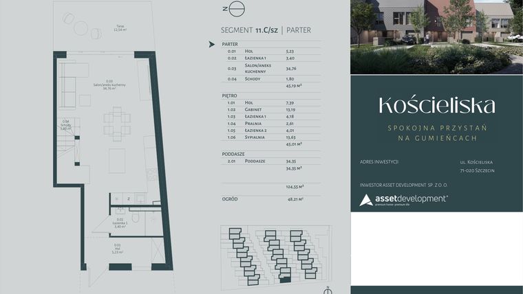 Rzut - Dom na sprzedaż 3 pokoje o powierzchni 124,55 m² - numer 11.C w Kościeliska