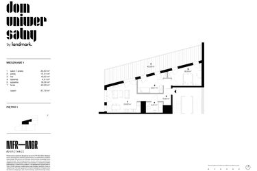 Rzut - Mieszkanie na sprzedaż 3 pokoje o powierzchni 67,78 m² - numer 1 w Dom Uniwersalny