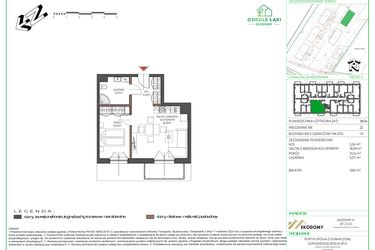 Rzut - Mieszkanie na sprzedaż 2 pokoje o powierzchni 38,93 m² - numer 22 w Osiedle Polna bud. 5