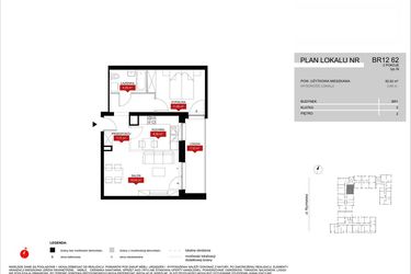 Rzut - Mieszkanie na sprzedaż 2 pokoje o powierzchni 50,52 m² - numer BR12/62 w Browary Wrocławskie 2