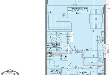 Rzut - Dom na sprzedaż 3 pokoje o powierzchni 75,74 m² - numer 29B w Zielono Mi 2