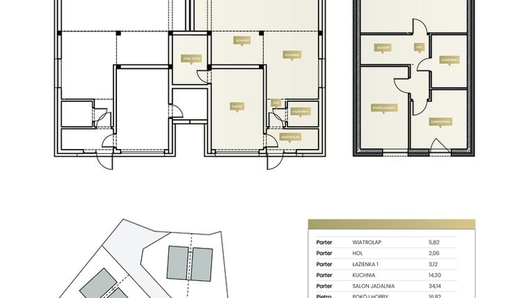 Rzut - Dom na sprzedaż 3 pokoje o powierzchni 164,72 m² - numer 4A w Na Wzgórzu 2